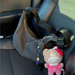 BAGGU Denim Crescent Shoulder Bag Medium Size